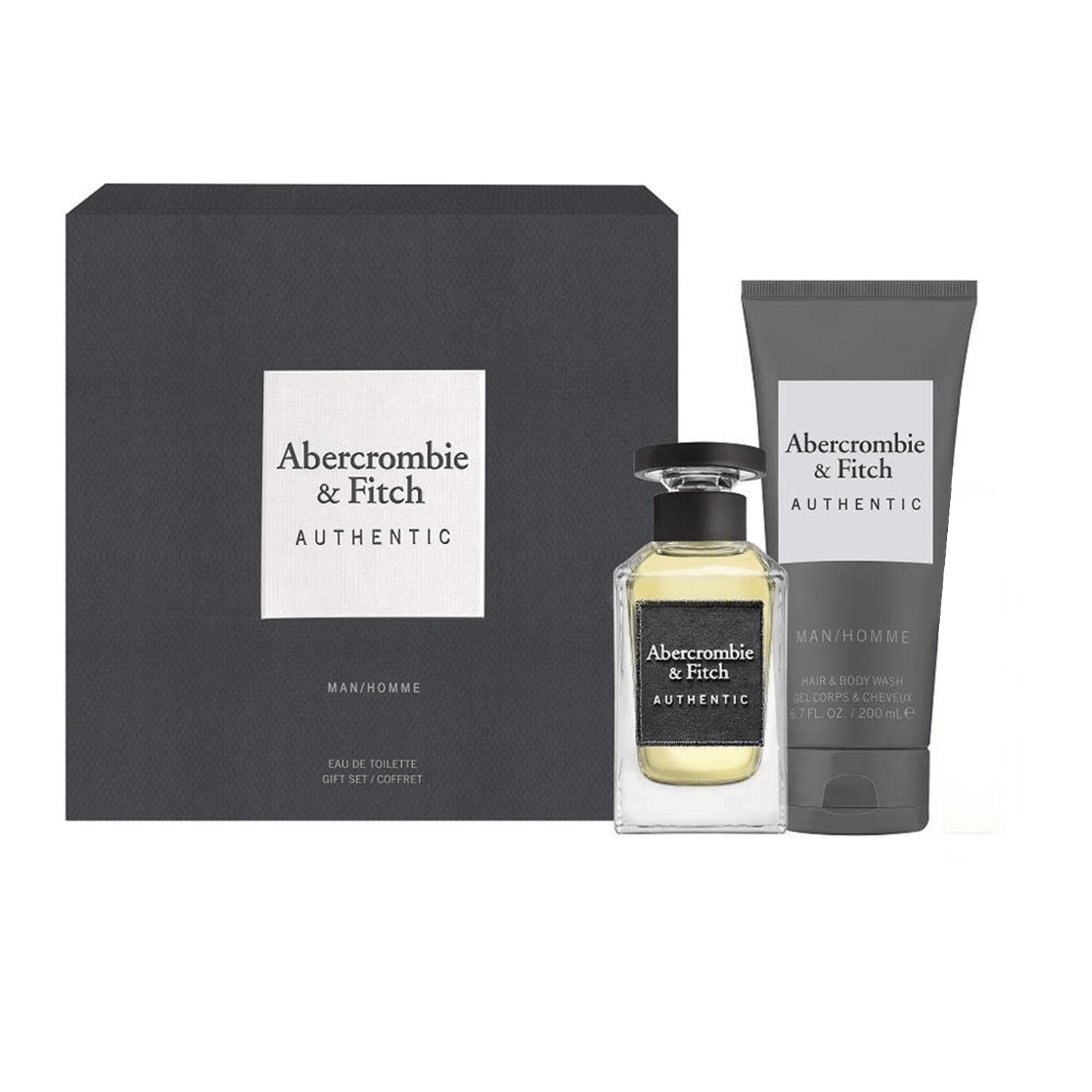 Abercrombie & Fitch Authentic EDT For Men Hair & Body Wash Set