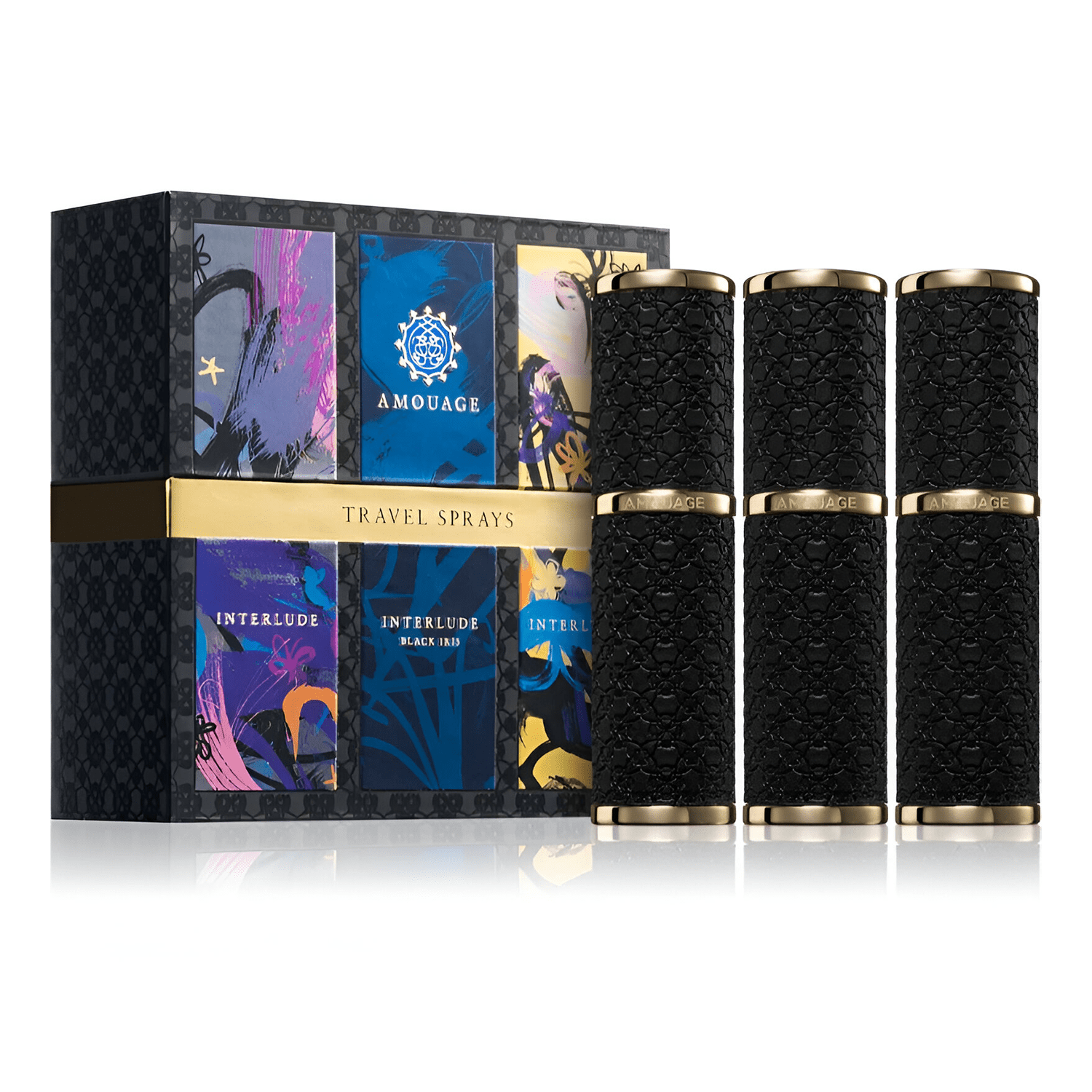 Amouage Interlude Black Iris EDP Travel Spray Set for Men