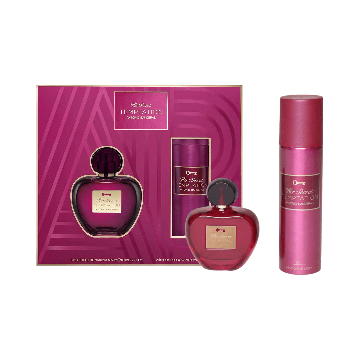 Antonio Banderas Her Secret Temptation EDT Deodorant Spray Set for Women