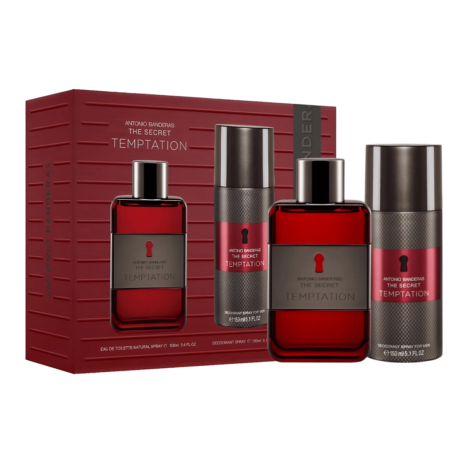 Antonio Banderas The Secret Temptation EDT Deodorant Spray Set for Men