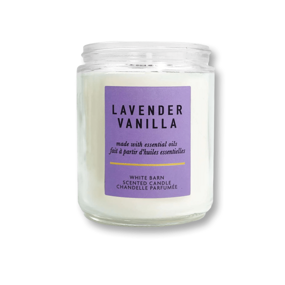Bath & Body Works White Barn Lavender Vanilla Scented Candle Size