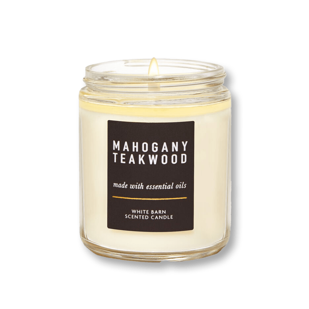 Bath & Body Works White Barn Mahogany Teakwood Scented Candle 198g