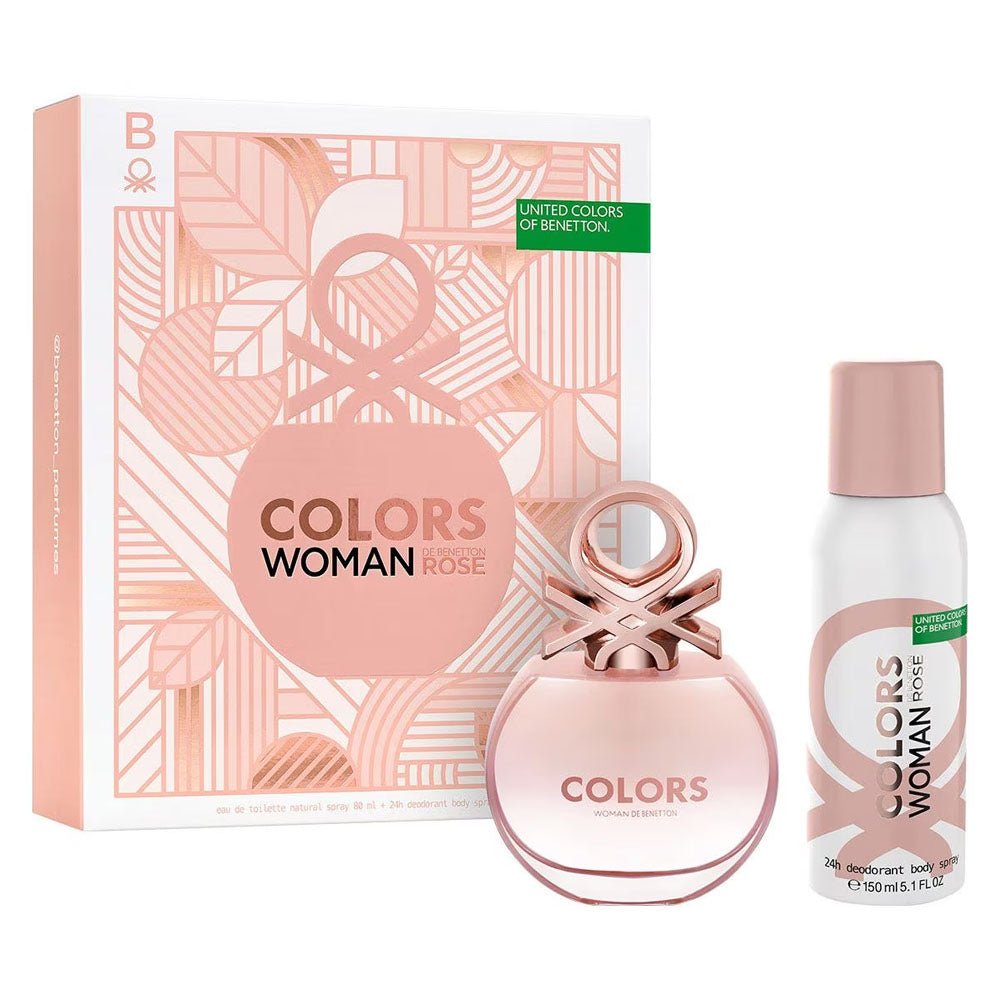Benetton Colors De Benetton Woman Rose EDT Set for Women