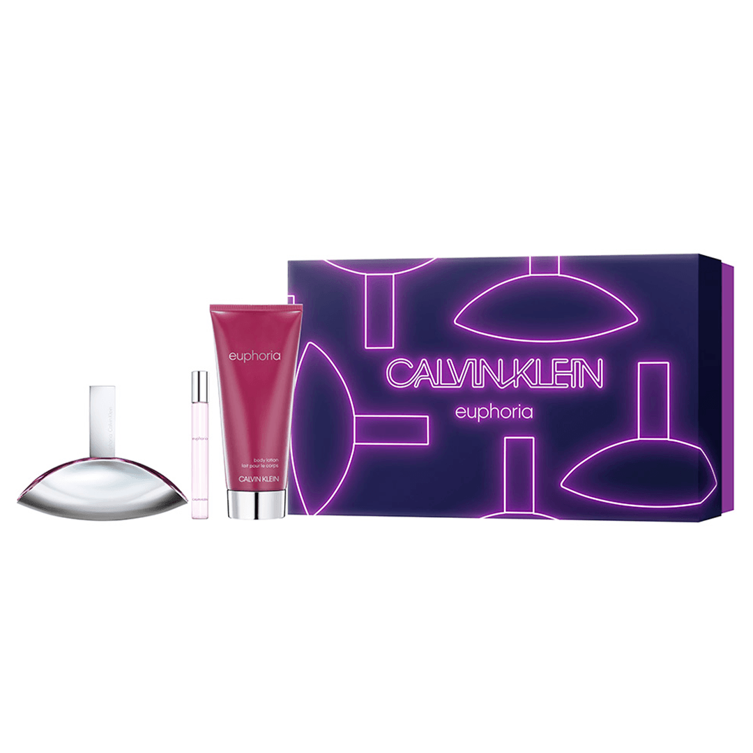 Calvin Klein Euphoria EDP Gift Set 100ml EDP, 200ml Body Lotion, and 10ml Mini