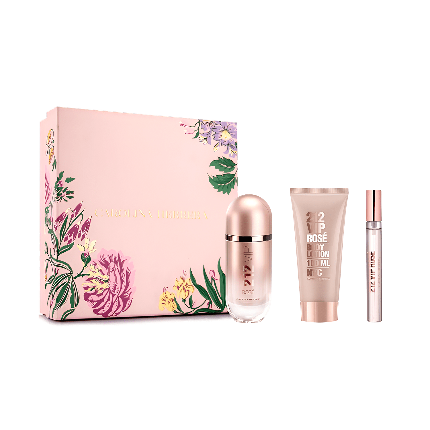 Carolina Herrera 212 VIP Rose EDP Body Lotion Set For Women
