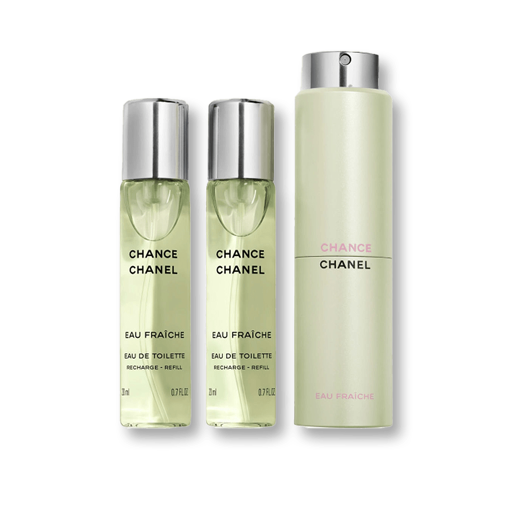 Chanel Chance Eau Fraiche EDT Twist & Spray Set Three 20ml travel bottles
