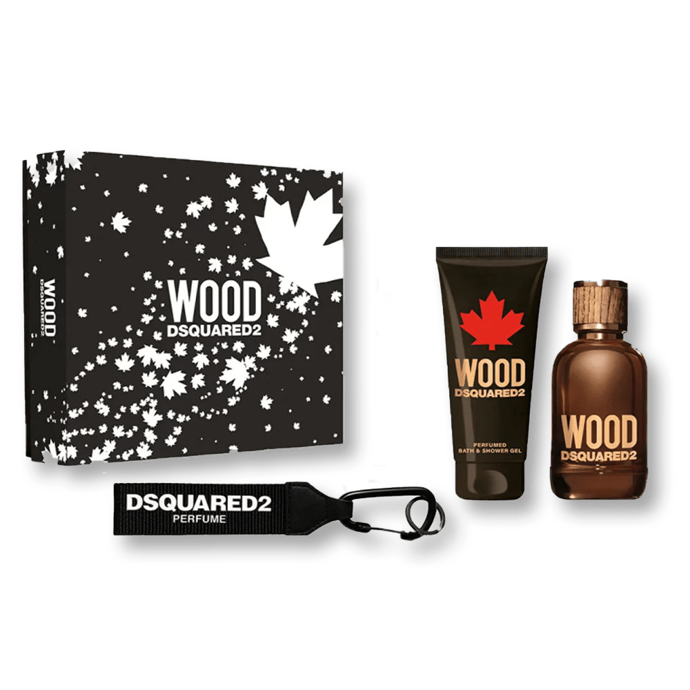 DSQUARED2 Wood Trio Key Ring Set