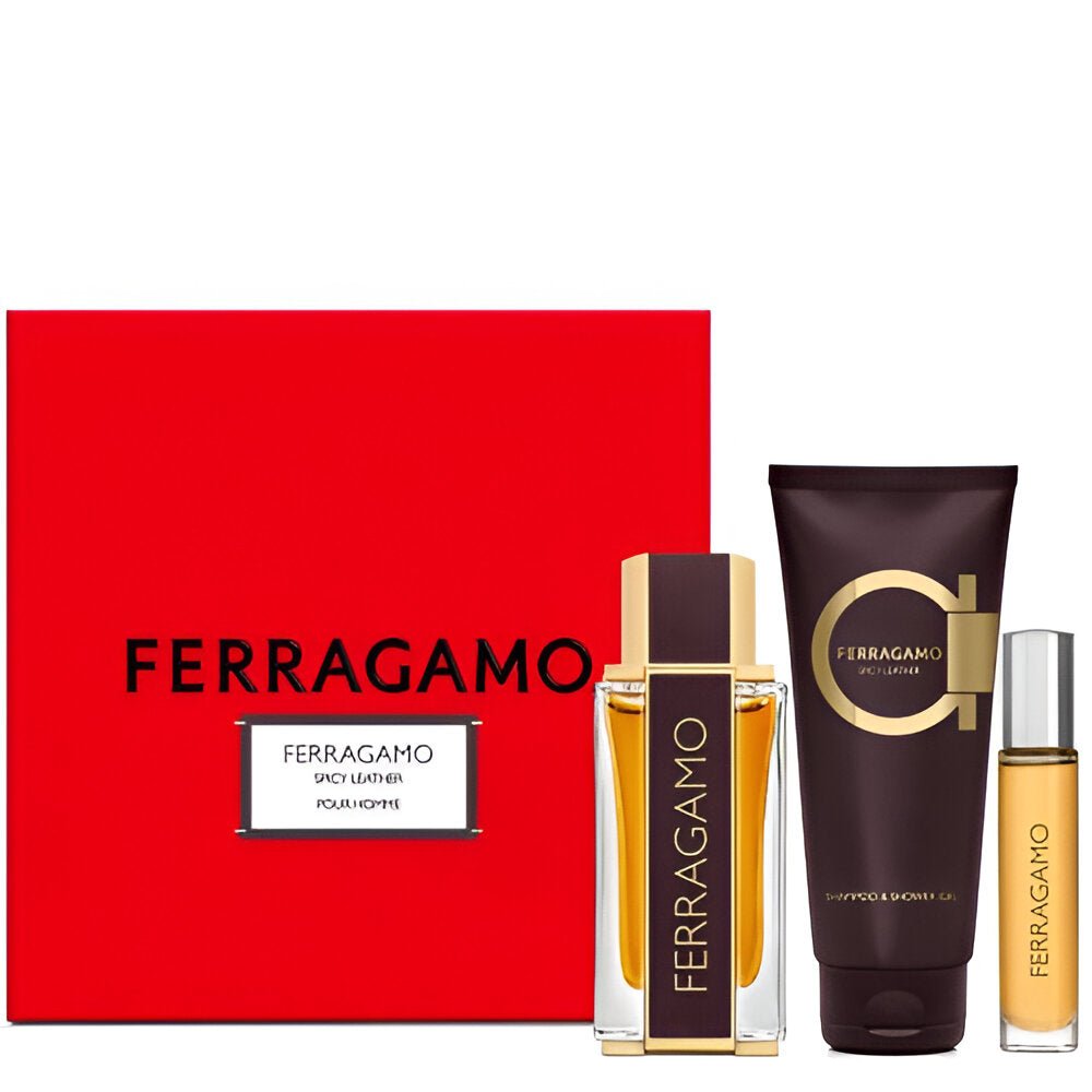 Ferragamo Spicy Leather EDP & Body Lotion Set For Men
