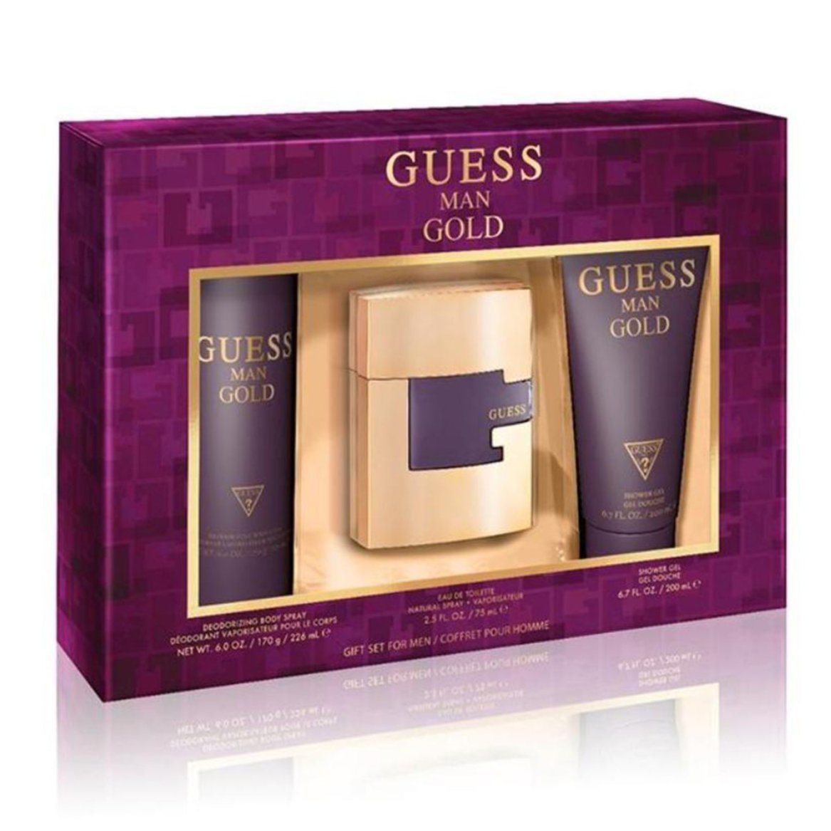 Guess Gold EDT Shower Gel & Body Spray Set For Men