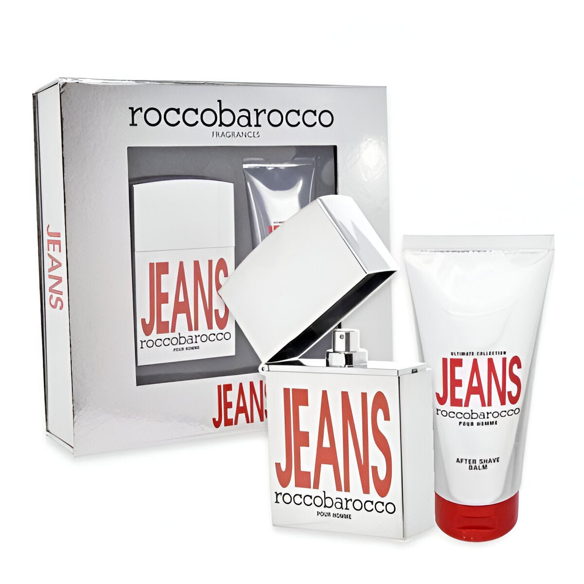 Roccobarocco Jeans Pour Homme EDT Set for Men with Aftershave Balm