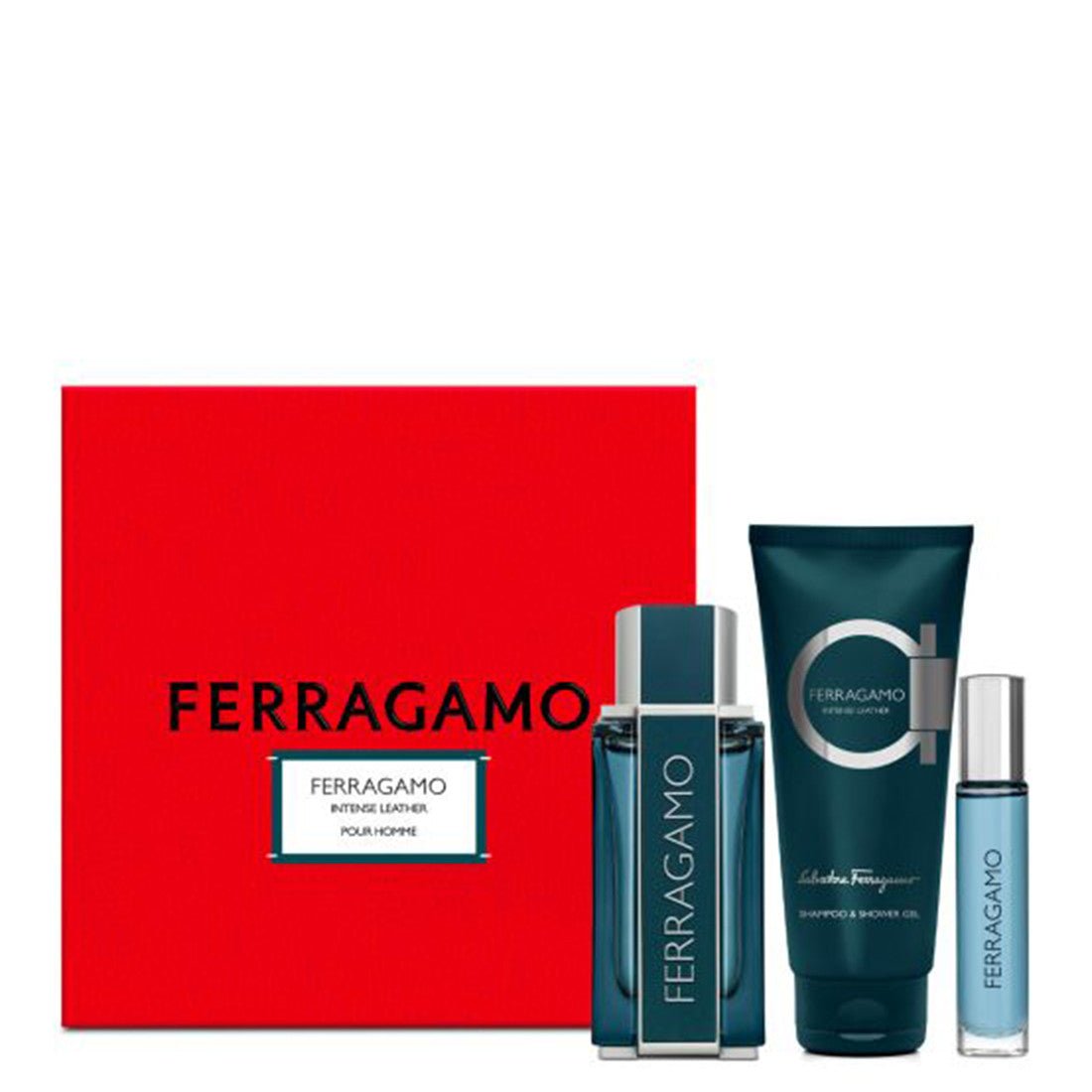 Salvatore Ferragamo Intense Leather EDP Shampoo & Shower Gel Set for Men