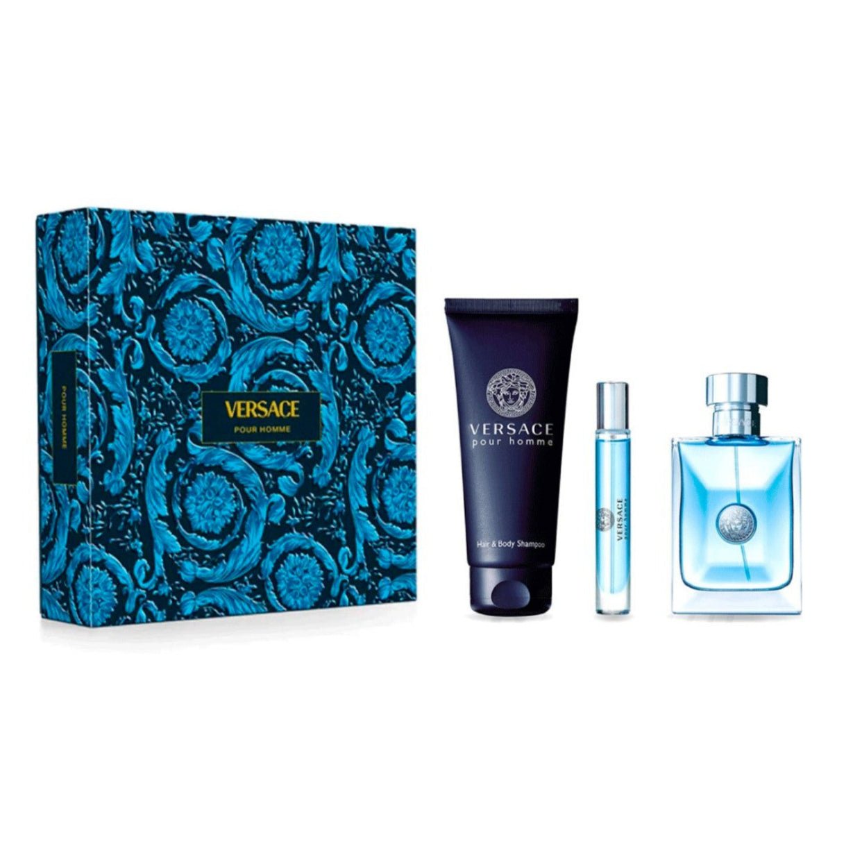 Versace Pour Homme EDT Hair & Body Shampoo Set for Men